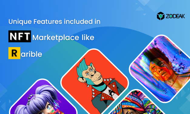 What are the Unique features included in Zodeak’s NFT Marketplace like Rarible?