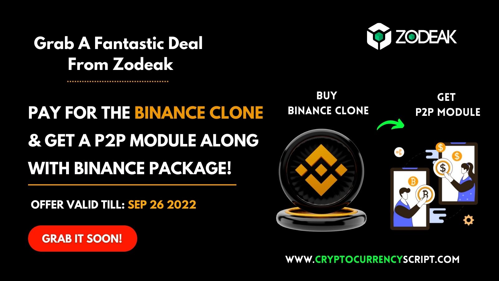 Pay For The Binance clone And Get A P2P Module Along With Binance Package